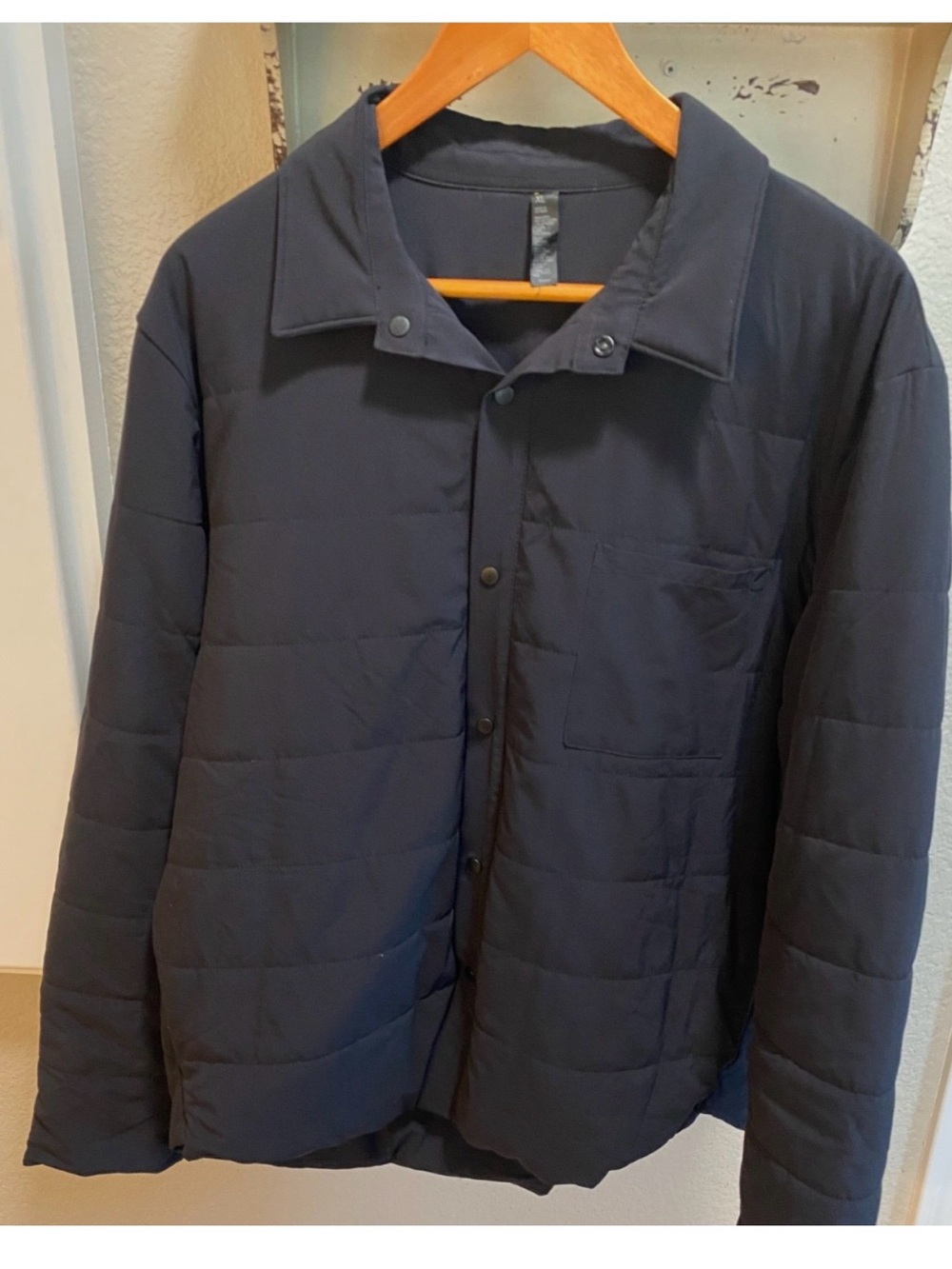 Zella Men's Dark Navy Quilted Snap Puffer Jacket